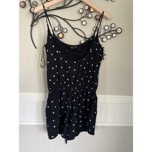 Zara Trafaluc Black and White Spaghetti strap Romper size S
